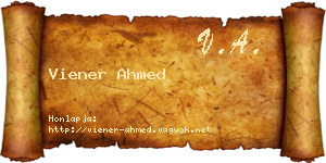 Viener Ahmed névjegykártya
